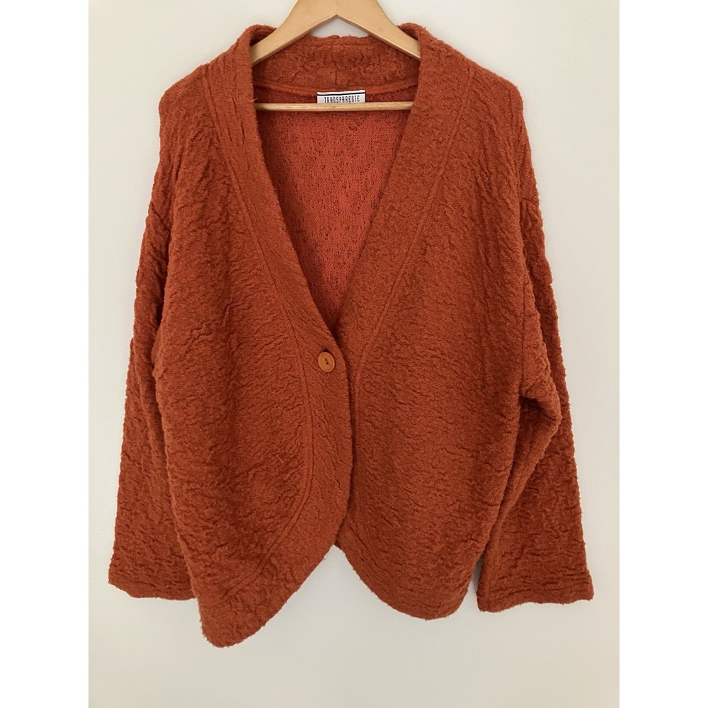 Transparente Crinkle Texture Knit Cardigan Lagenlook Read RE Size